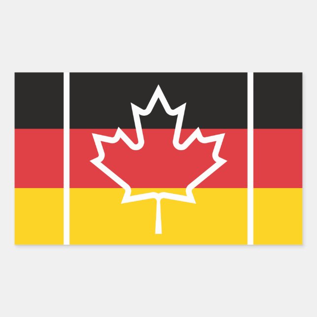 Germany German Canada Canadian Flag Rectangular Sticker (Front)