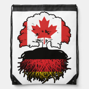 Germany German Canadian Canada Tree Roots Flag Drawstring Bag
