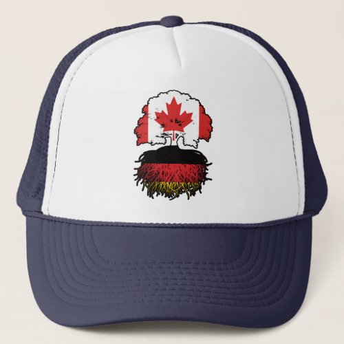 Germany German Canadian Canada Tree Roots Flag Trucker Hat