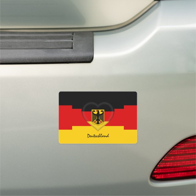 Germany & German Flag, Eagle Heart /car travel Car Magnet (In Situ)