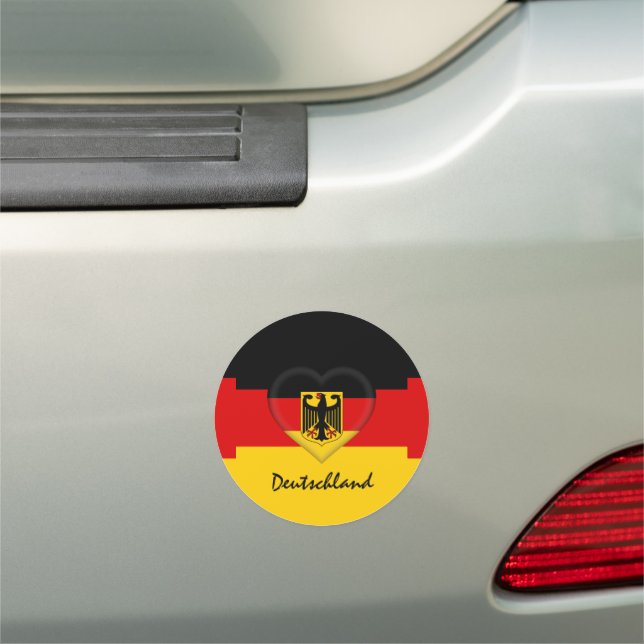 Germany & German Flag, Eagle Heart /car travel Car Magnet (In Situ)