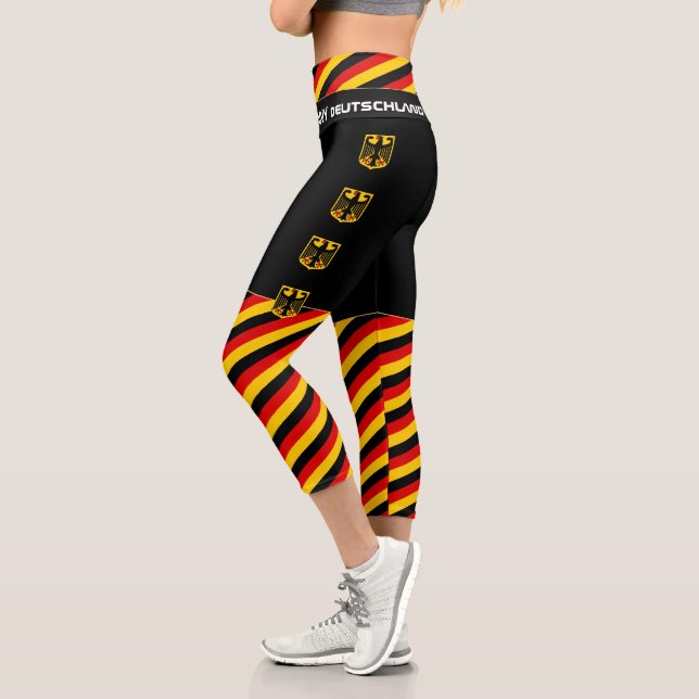Germany & German Flag fashion, Fitness, Sports Capri Leggings (Left)