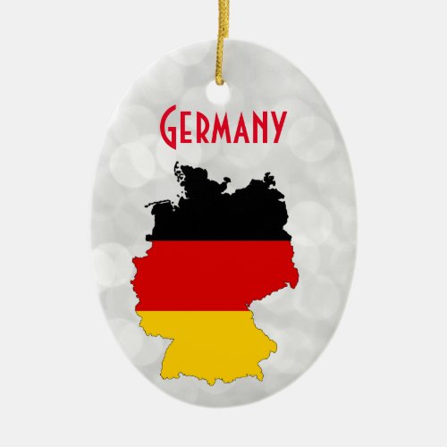 Germany German Flag Map Christmas Ceramic Ornament