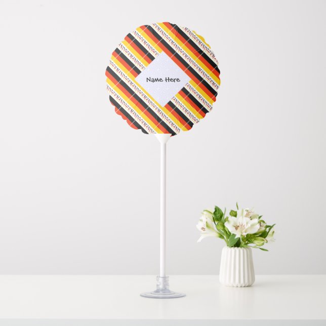Germany German Flag Tiled Black Personalization  Balloon (In SItu)
