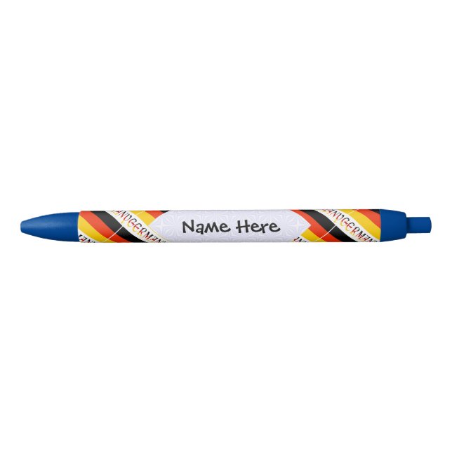 Germany German Flag Tiled Black Personalization  Pen (Front)