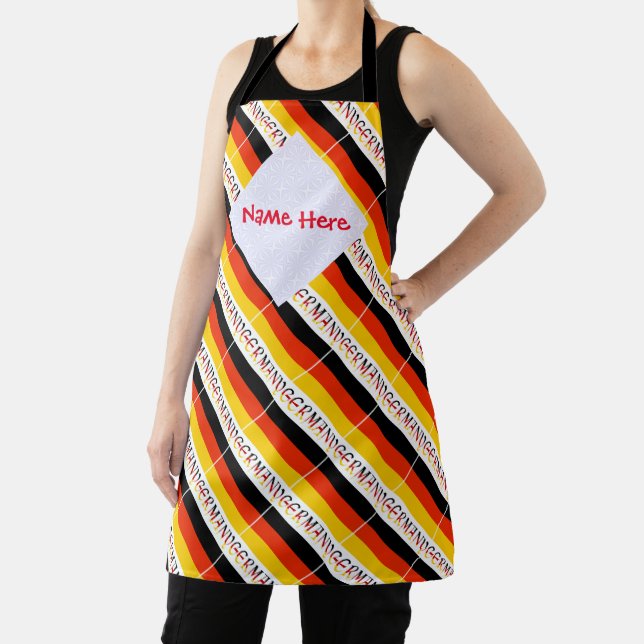 Germany German Flag Tiled Red Personalization  Apron (Insitu)