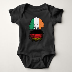 Germany German Irish Ireland Tree Roots Flag Baby Bodysuit