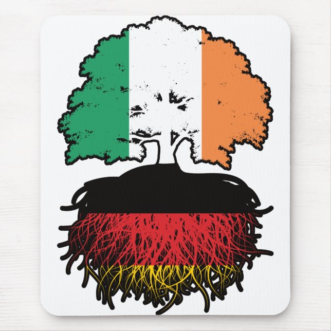 Germany German Irish Ireland Tree Roots Flag Mouse Pad (Front)