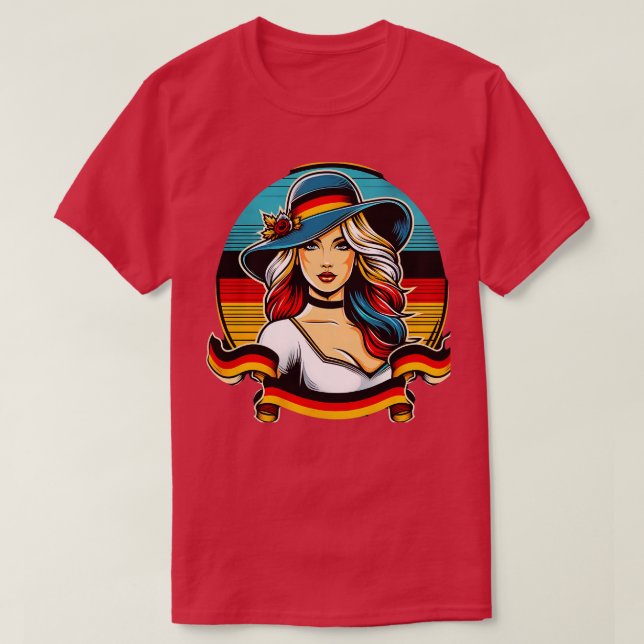 Germany Girl Germany Flag for Women Patriotic Germ T-Shirt (Design Front)
