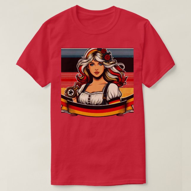 Germany Girl Germany Flag for Women Patriotic Germ T-Shirt (Design Front)