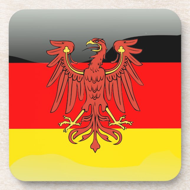 Germany glossy flag drink coaster (Front)
