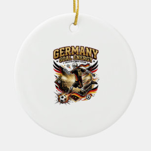 Germany Goal Energy Skeleton Striker Nations Bold  Ceramic Ornament