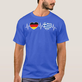 Germany Greece Two Hearts T-Shirt