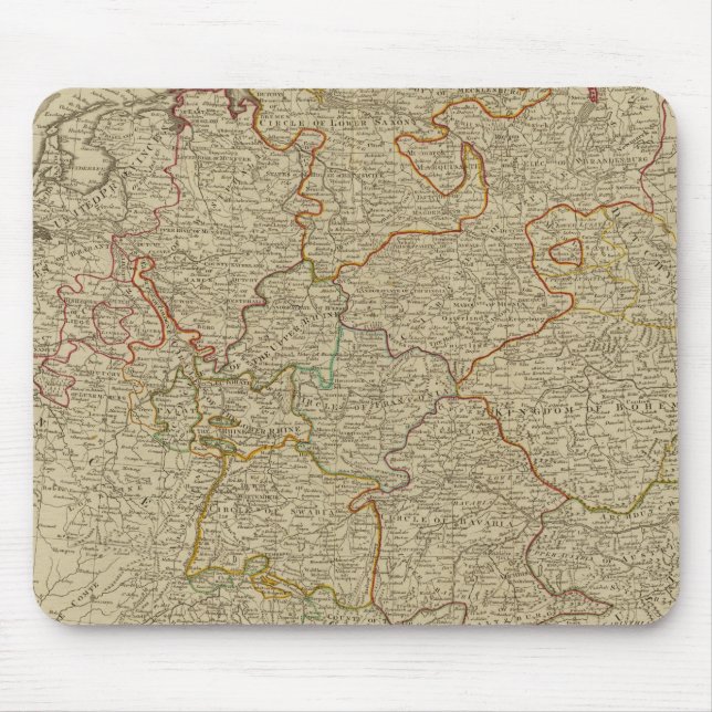 Germany hand oclored atlas map mouse pad (Front)