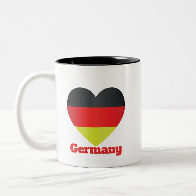 Germany Heart Flag Two-Tone Coffee Mug (Left)