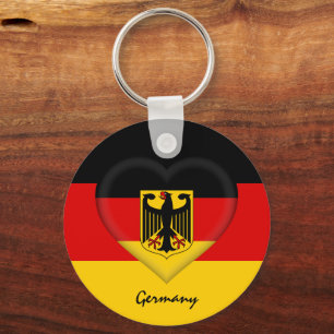 Germany & Heart, German Flag fashion /sports Keychain
