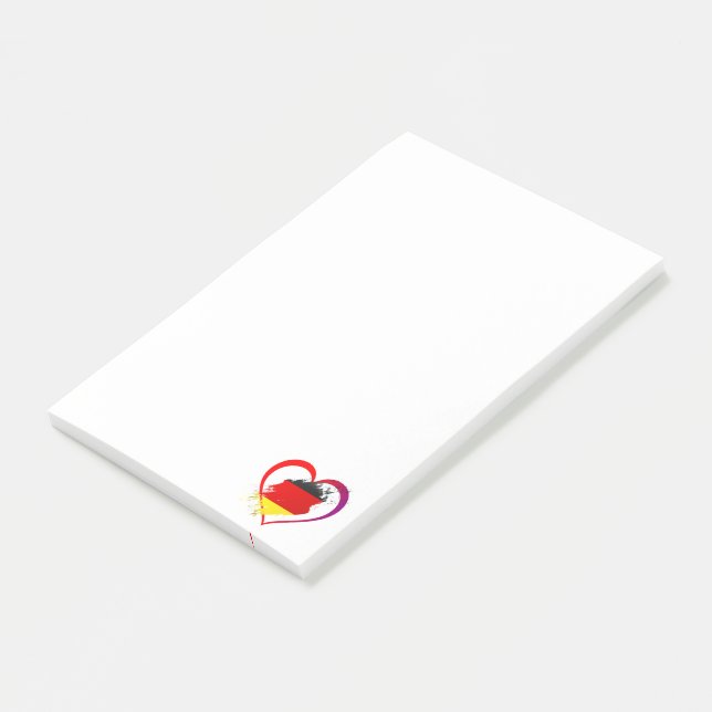 Germany heart post-it notes (Angled)
