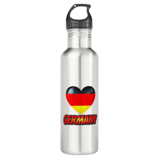 Germany Heart Stainless Steel Water Bottle (Front)