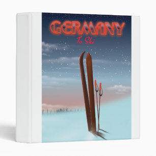 Germany Ice Ski travel poster 3 Ring Binder