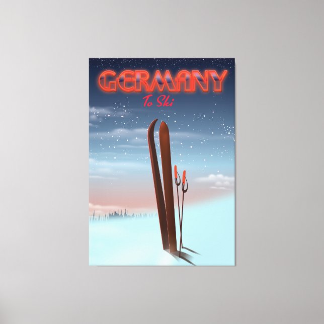 Germany Ice Ski travel poster Canvas Print (Front)