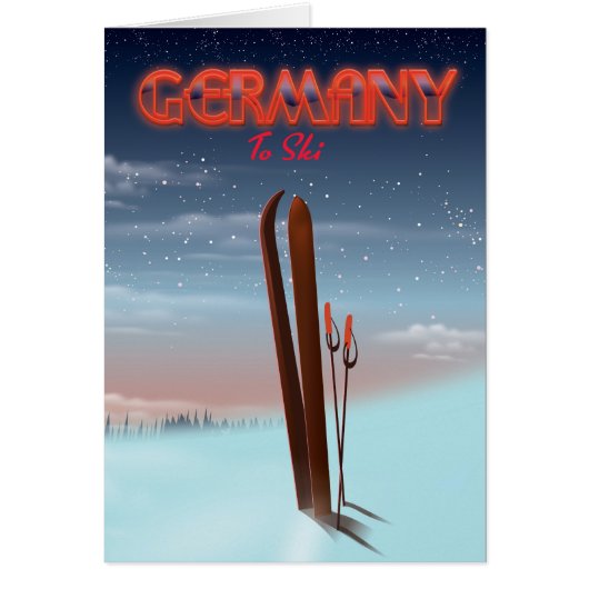 Germany Ice Ski travel poster Cards (Front)