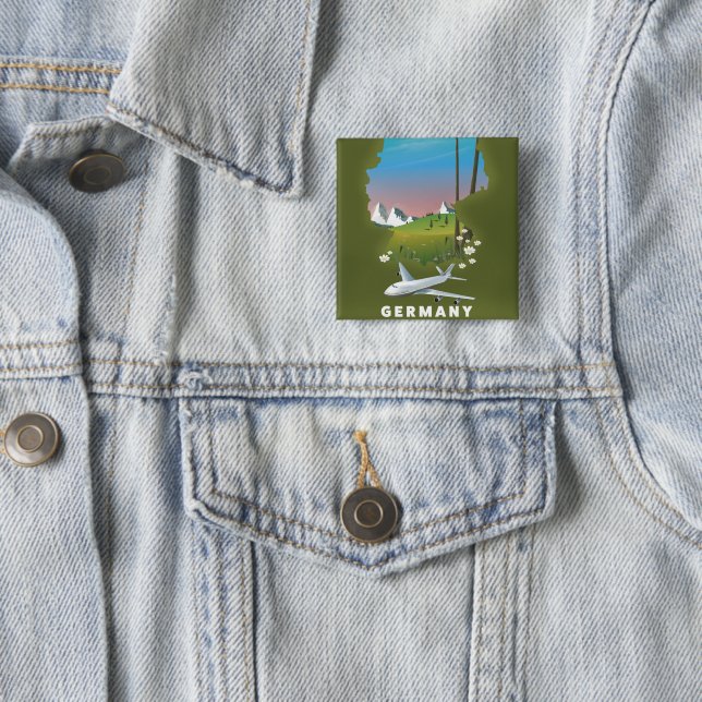 Germany Illustrated travel poster Button (In Situ)