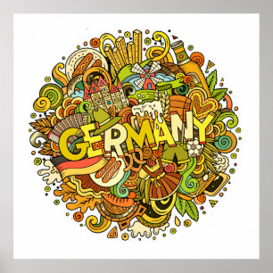 Germany Illustration Art Poster