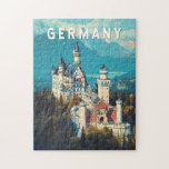 Germany Illustration Travel Art Vintage Jigsaw Puzzle<br><div class="desc">Germany is a diverse and historic European destination,  offering everything from the bustling cities of Berlin and Munich to the fairytale landscapes of the Bavarian Alps and the Rhine Valley.</div>