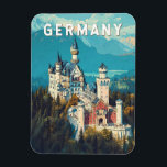 Germany Illustration Travel Art Vintage Magnet<br><div class="desc">Germany is a diverse and historic European destination,  offering everything from the bustling cities of Berlin and Munich to the fairytale landscapes of the Bavarian Alps and the Rhine Valley.</div>