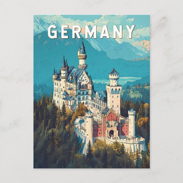 Germany Illustration Travel Art Vintage Postcard (Front)