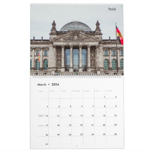 Germany in Pictures Two Page Large Calendar White Calendar