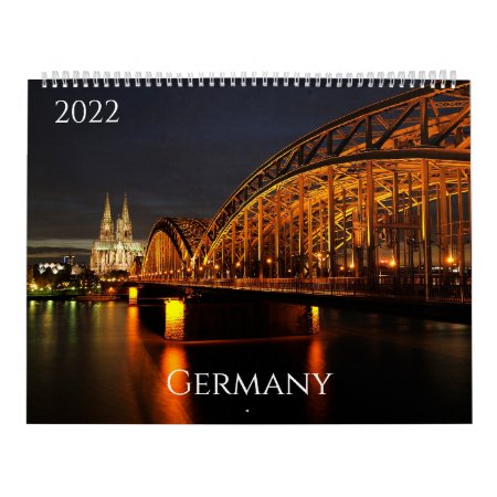 Germany In Pictures Two Page Large Calendar, White Calendar