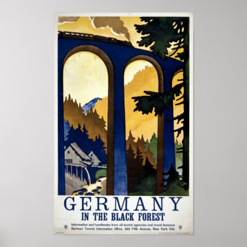 Germany In the Black Forest Vintage Restored Poster