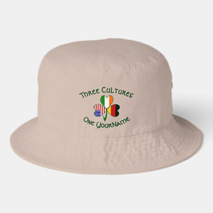 Germany Ireland USA Shamrock Flag Personalize Text Bucket Hat