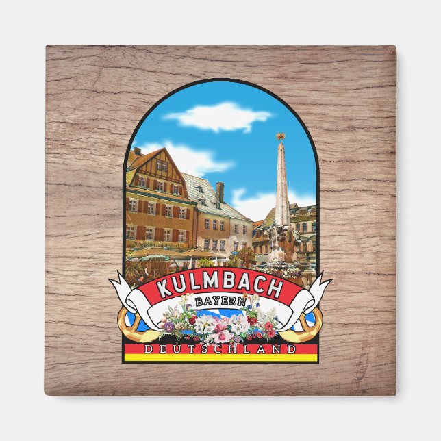 Germany Kulmbach Vintage souvenir Magnet (Front)
