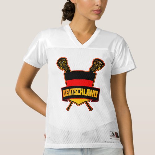 Germany Lacrosse Logo With Back Print Womens Football Jersey