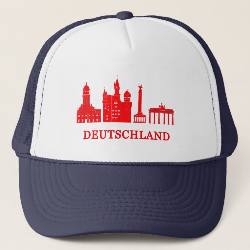 Germany landmarks trucker hat