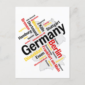 Germany Map Cities Postcard
