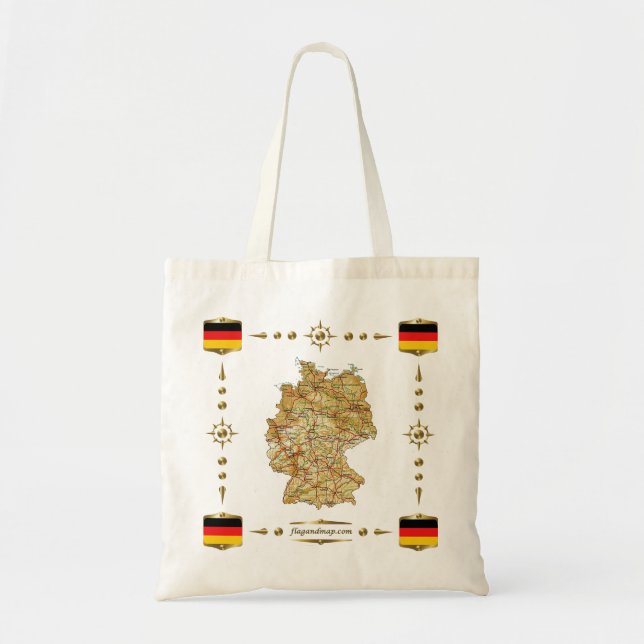 Germany Map + Flags Bag (Front)