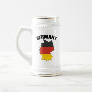 Germany Map - German Flag - Deutschland Travel Beer Stein