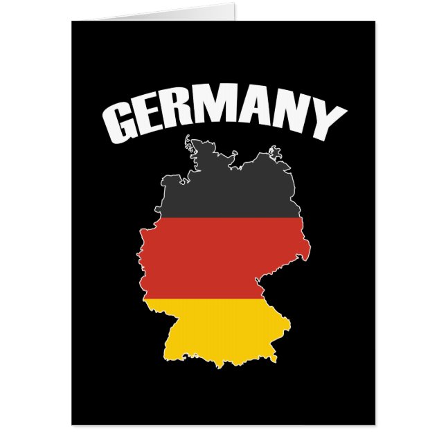 Germany Map - German Flag - Deutschland Travel Card (Front)