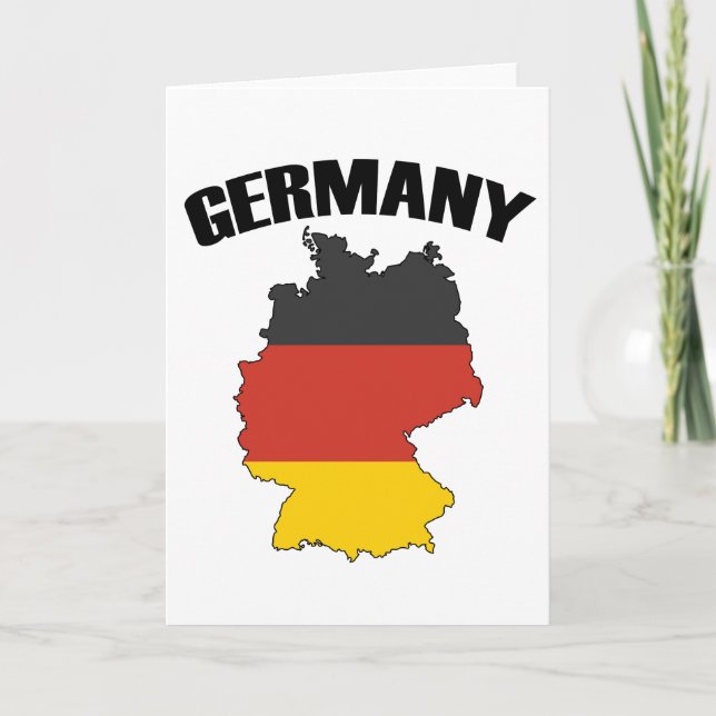 Germany Map - German Flag - Deutschland Travel Card (Front)