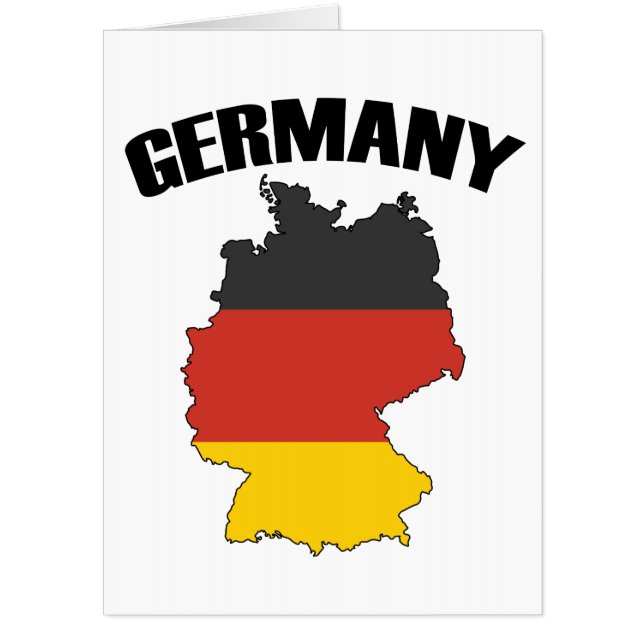 Germany Map - German Flag - Deutschland Travel Card (Front)