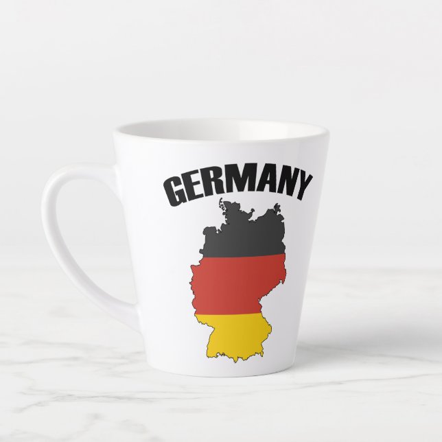 Germany Map - German Flag - Deutschland Travel Latte Mug (Left)