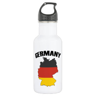 Germany Map - German Flag - Deutschland Travel Stainless Steel Water Bottle