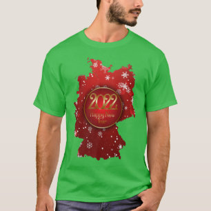 Germany map, Happy New Year 2022, gold tet, Snowfl T-Shirt