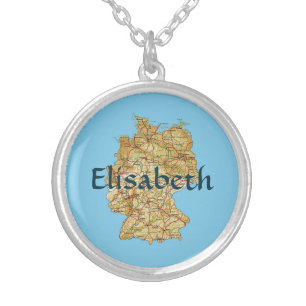 Germany Map + Name Necklace