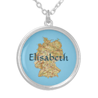 Germany Map + Name Necklace