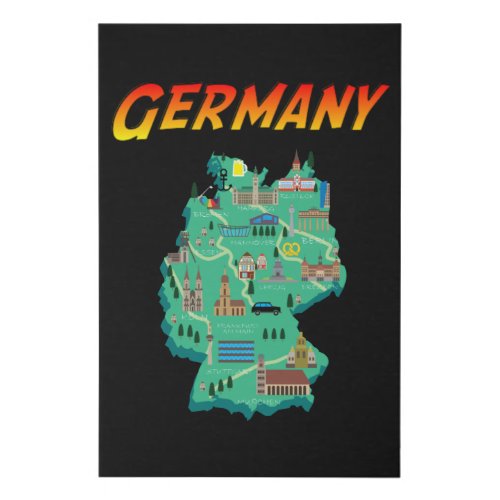 Germany _ Map _ Vintage Sign Style