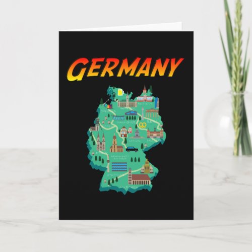 Germany _ Map _ Vintage Sign Style Card